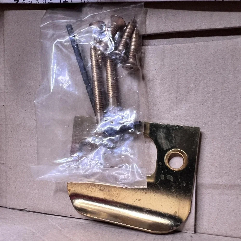 EZ-Set Solid Polished Brass Privacy Door Lever Set Interior‎ BP-502TU-VA-US3